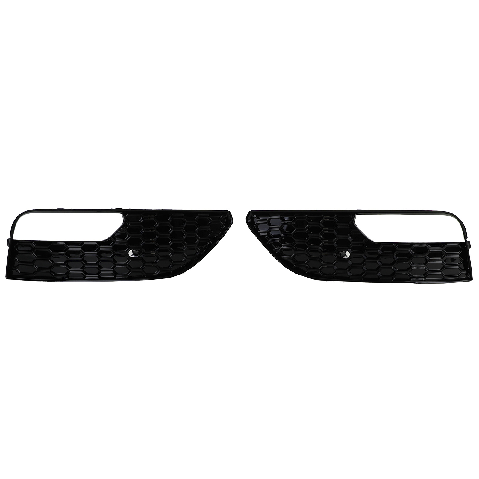 Grille - mistlamp rooster - voor Audi A3 3-deurs 8V, sportback 2012-04/2016 - 2-delig - zwart glans