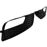 Grille - mistlamp rooster - voor Audi A3 3-deurs 8V, sportback 2012-04/2016 - 2-delig - zwart glans