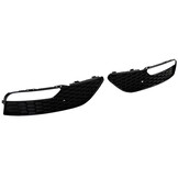 Grille - mistlamp rooster - voor Audi A3 3-deurs 8V, sportback 2012-04/2016 - 2-delig - zwart glans