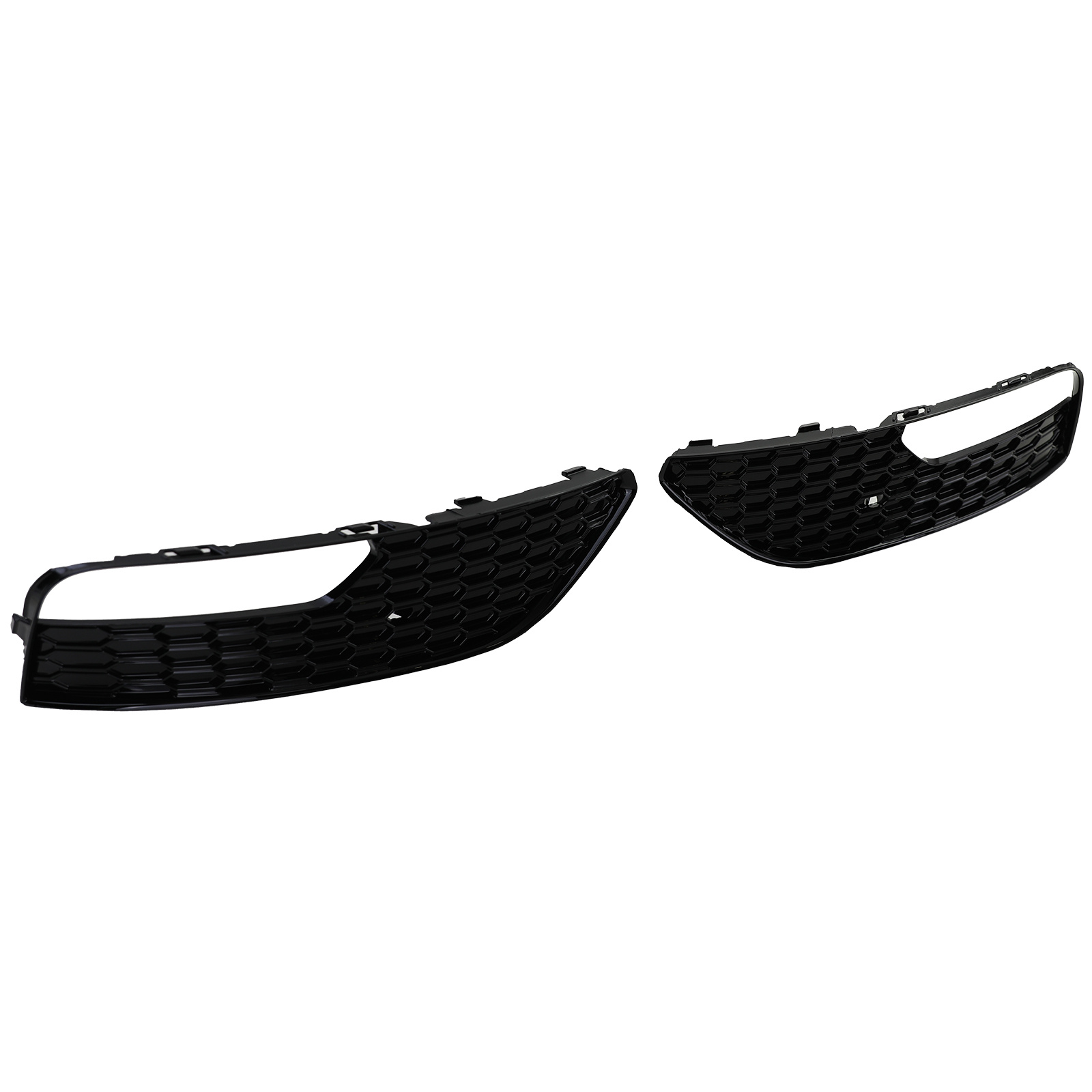 Grille - mistlamp rooster geschikt voor Audi A3 3-deurs 8V, sportback 2012-04/2016 - 2-delig - zwart glans