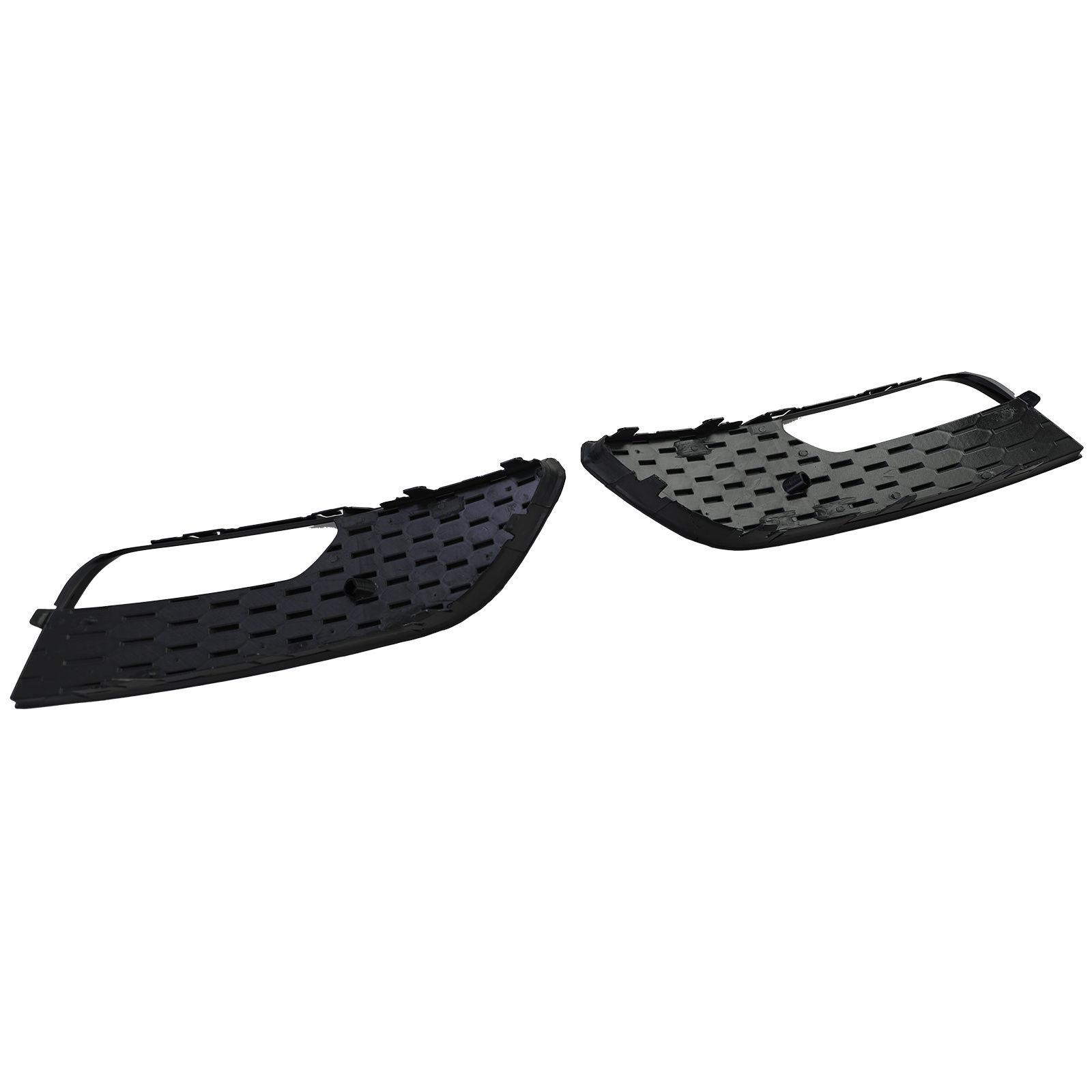 Grille - mistlamp rooster - voor Audi A3 3-deurs 8V, sportback 2012-04/2016 - 2-delig - zwart glans