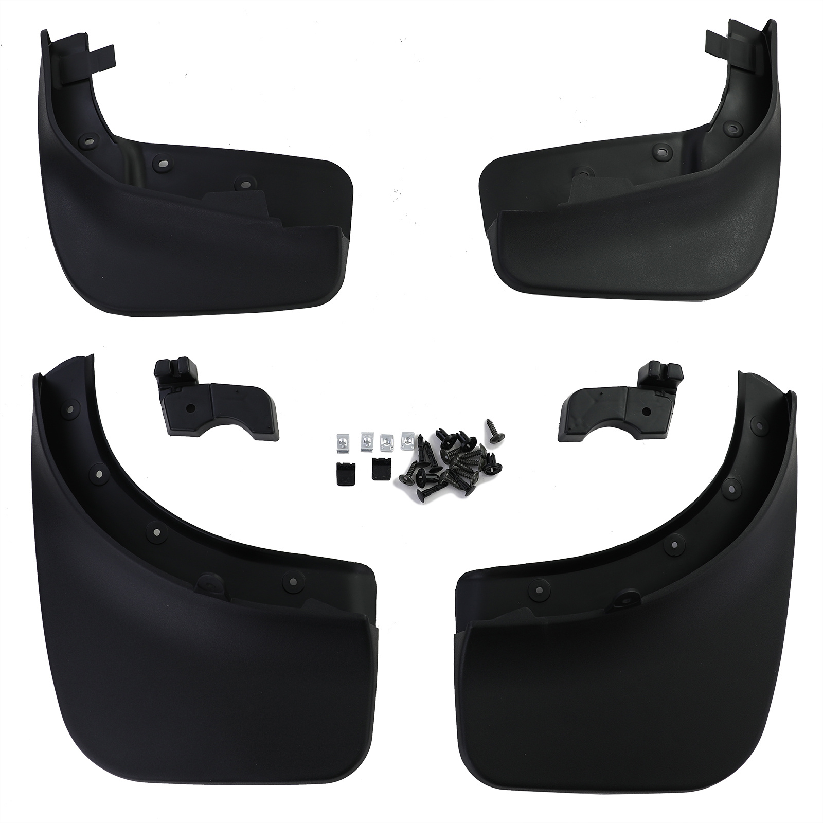 Spatlappen - voor VW Touareg II 7P 2010-2018 - 4-delig - zwart