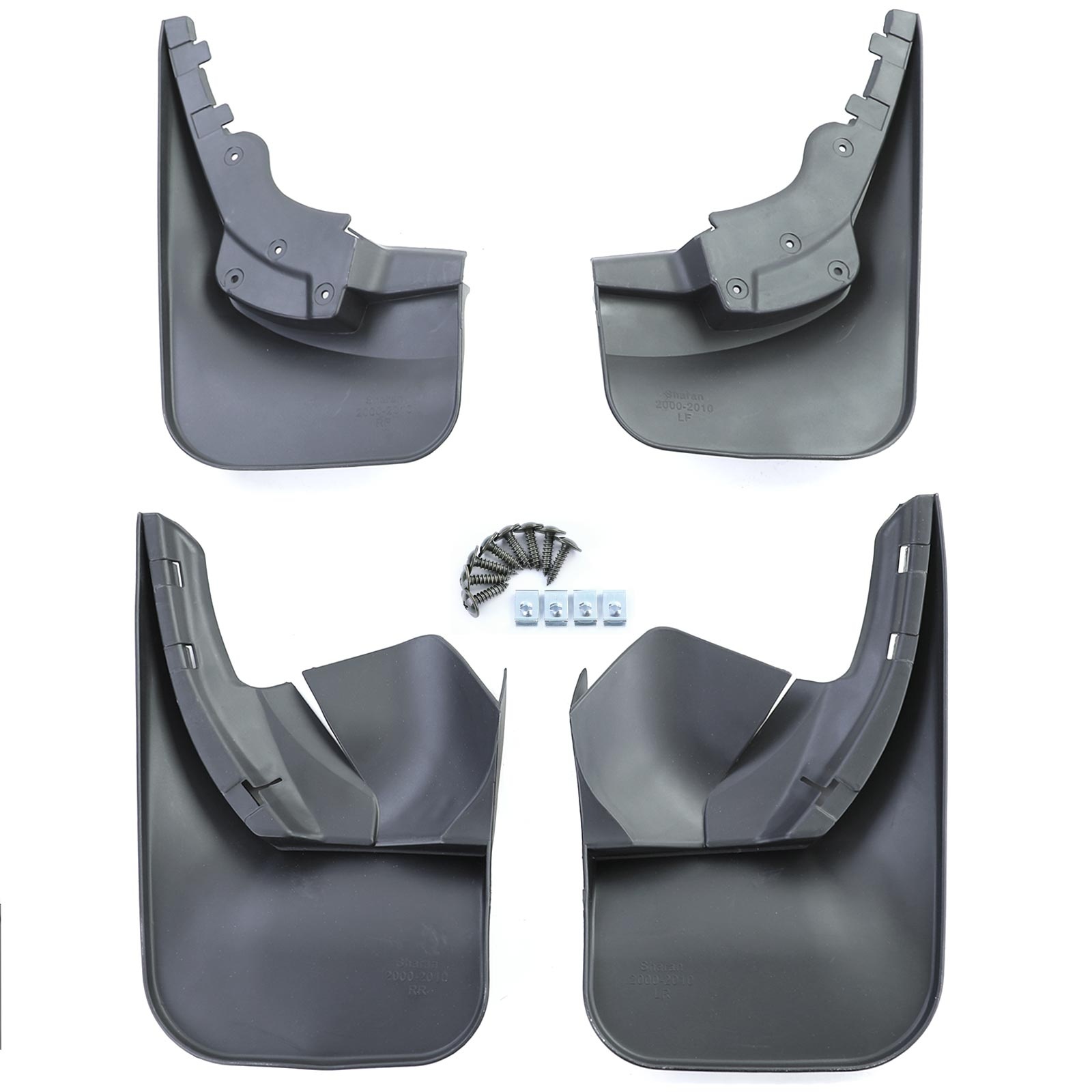 Spatlappen geschikt voor VW Sharan 7M 04/2000-03/2010 - 4-delig - zwart