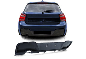 Achterbumper diffusor - BMW 1-serie F20 F21 114 116 118 120 2011-02/2015 - zwart mat