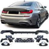 Diffusor achterbumper - geschikt voor BMW 3-serie G20 G21 320i, 330i, 320e, 330e, 320d, 330d sedan/touring 11/2018-06/2022 - glanzend zwart