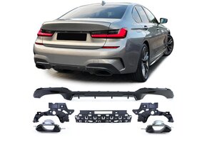 Diffusor achterbumper - geschikt voor BMW 3-serie G20 G21 320i, 330i, 320e, 330e, 320d, 330d sedan/touring 11/2018-06/2022 - glanzend zwart