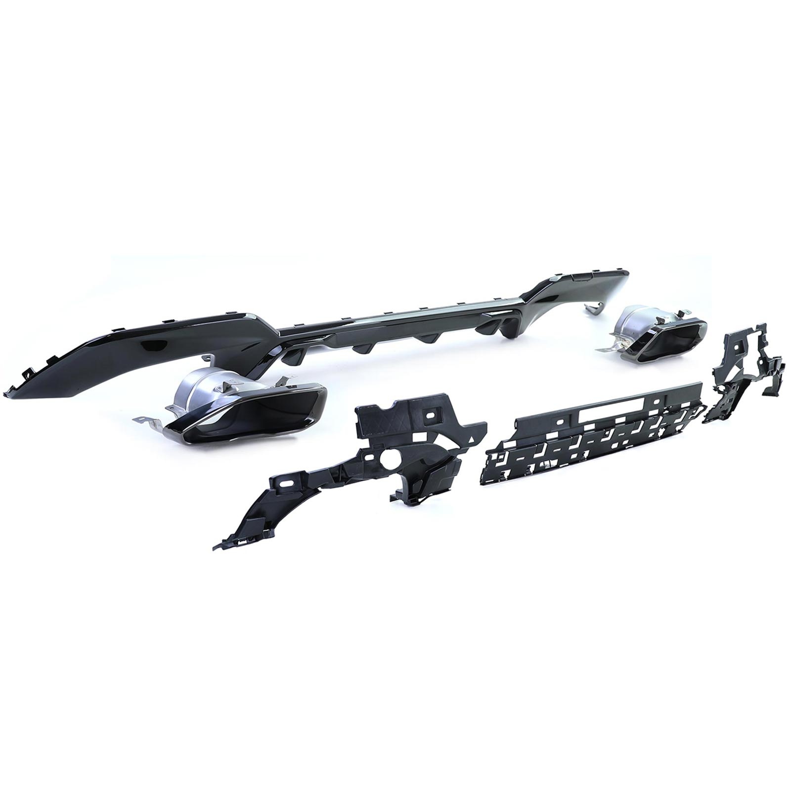 Diffusor achterbumper - geschikt voor BMW 3-serie G20 G21 320i, 330i, 320e, 330e, 320d, 330d sedan/touring 11/2018-06/2022 - glanzend zwart