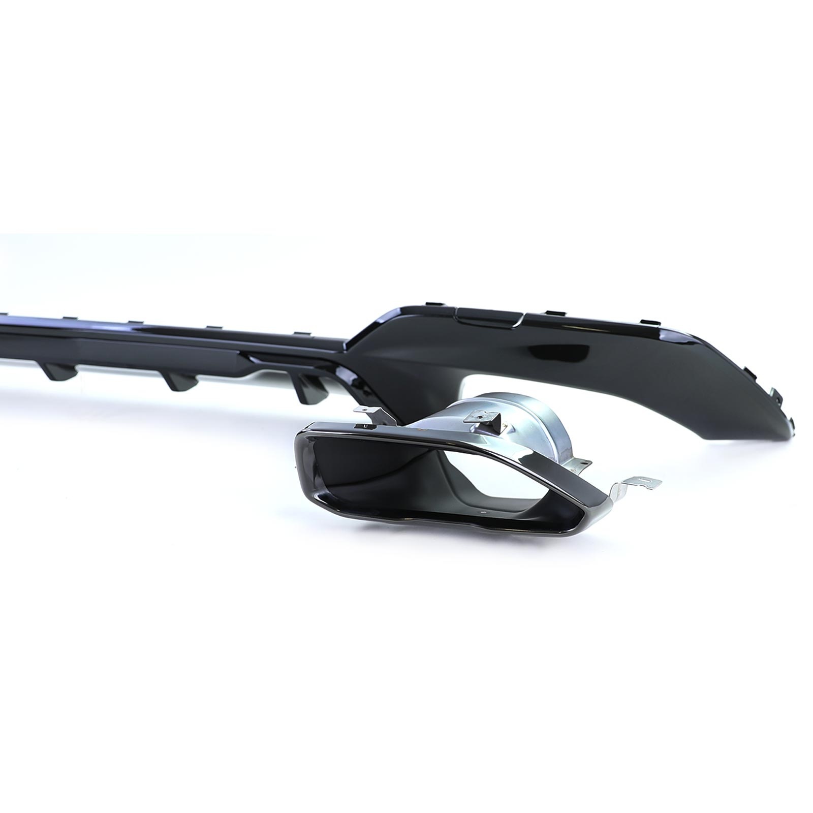 Diffusor achterbumper - geschikt voor BMW 3-serie G20 G21 320i, 330i, 320e, 330e, 320d, 330d sedan/touring 11/2018-06/2022 - glanzend zwart