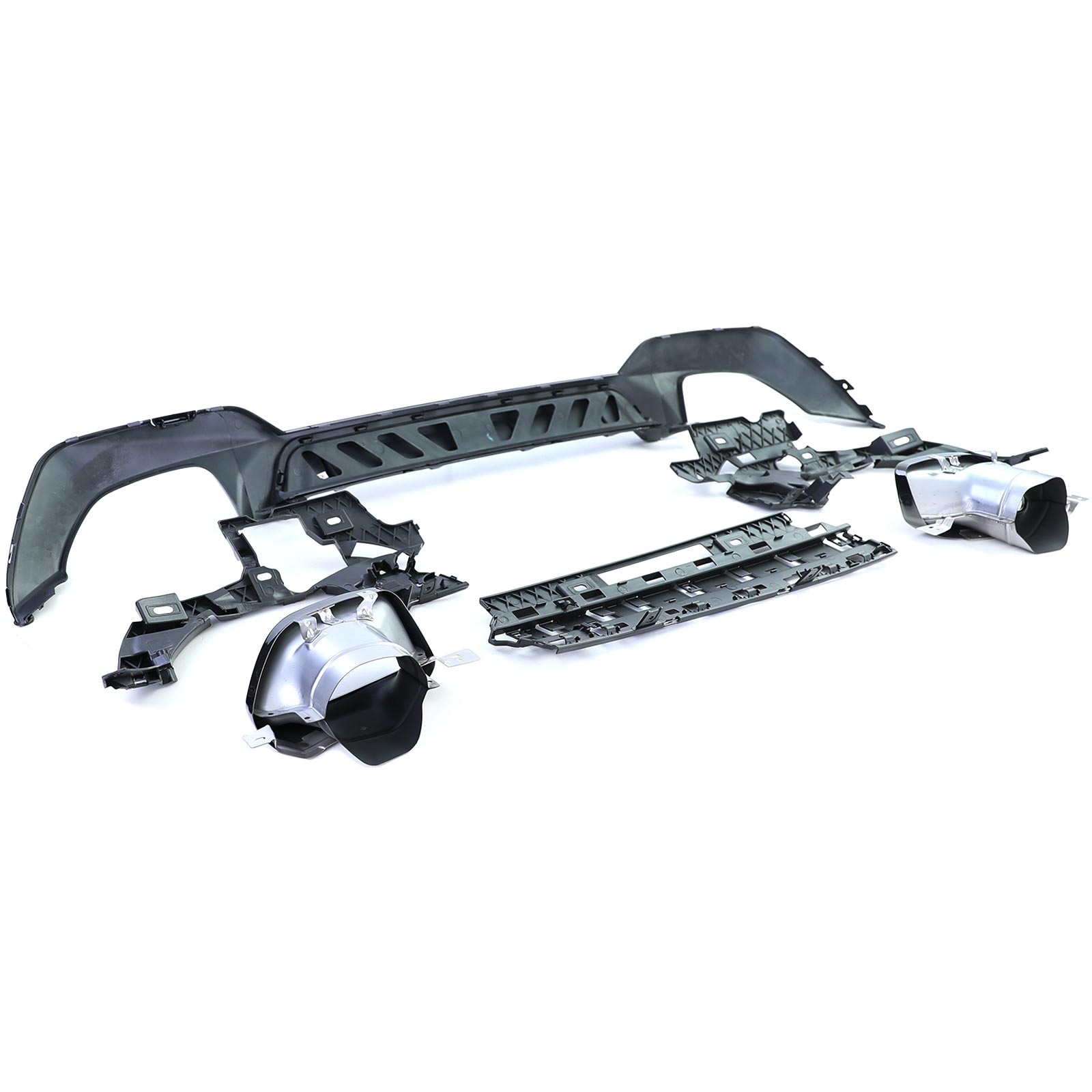 Diffusor achterbumper - geschikt voor BMW 3-serie G20 G21 320i, 330i, 320e, 330e, 320d, 330d sedan/touring 11/2018-06/2022 - glanzend zwart