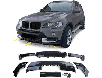 Body kit - voor BMW X5 E70 02/2007-05/2010 - 7-delig - hoogglans zwart