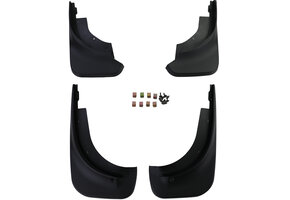 Spatlappen - voor VW Touareg I 7L 2002-2010 - 4-delig - voor en achter - zwart