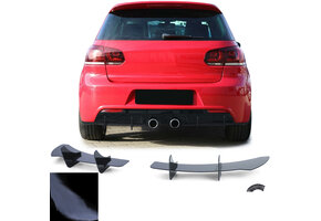 Diffusor achterbumper - voor VW Golf 6 R20 10/2008 tot en met 11/2013 - set van 2 - zwart glans