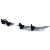 Diffusor achterbumper - geschikt voor VW Golf 6 R20 10/2008 tot en met 11/2013 - set van 2 - zwart glans