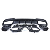 Achterbumper diffusor geschikt voor Mercedes E-Klasse W212 sedan, facelift 2013-2016 - 4-delig - glanzend zwart