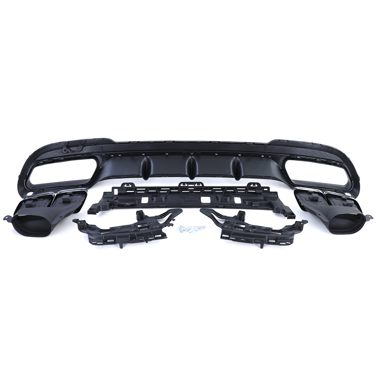 Achterbumper diffusor geschikt voor Mercedes E-Klasse W212 sedan, facelift 2013-2016 - 4-delig - glanzend zwart