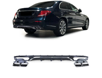 Diffusor achterbumper - voor Mercedes E-Klasse W213 sedan 2016-2020 - chroom