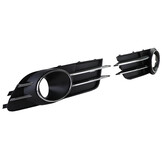 Grille - mistlamp rooster - geschikt voor Audi A6 C7/4G, sedan/avant 11/2010-10/2014 - 2-delig - zonder S-Line - zwart chroom