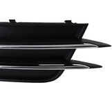 Grille - mistlamp rooster - voor Audi A6 C7/4G, sedan/avant 11/2010-10/2014 - 2-delig - zonder S-Line - zwart chroom