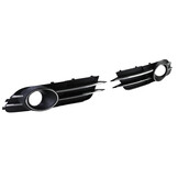 Grille - mistlamp rooster - voor Audi A6 C7/4G, sedan/avant 11/2010-10/2014 - 2-delig - zonder S-Line - zwart chroom