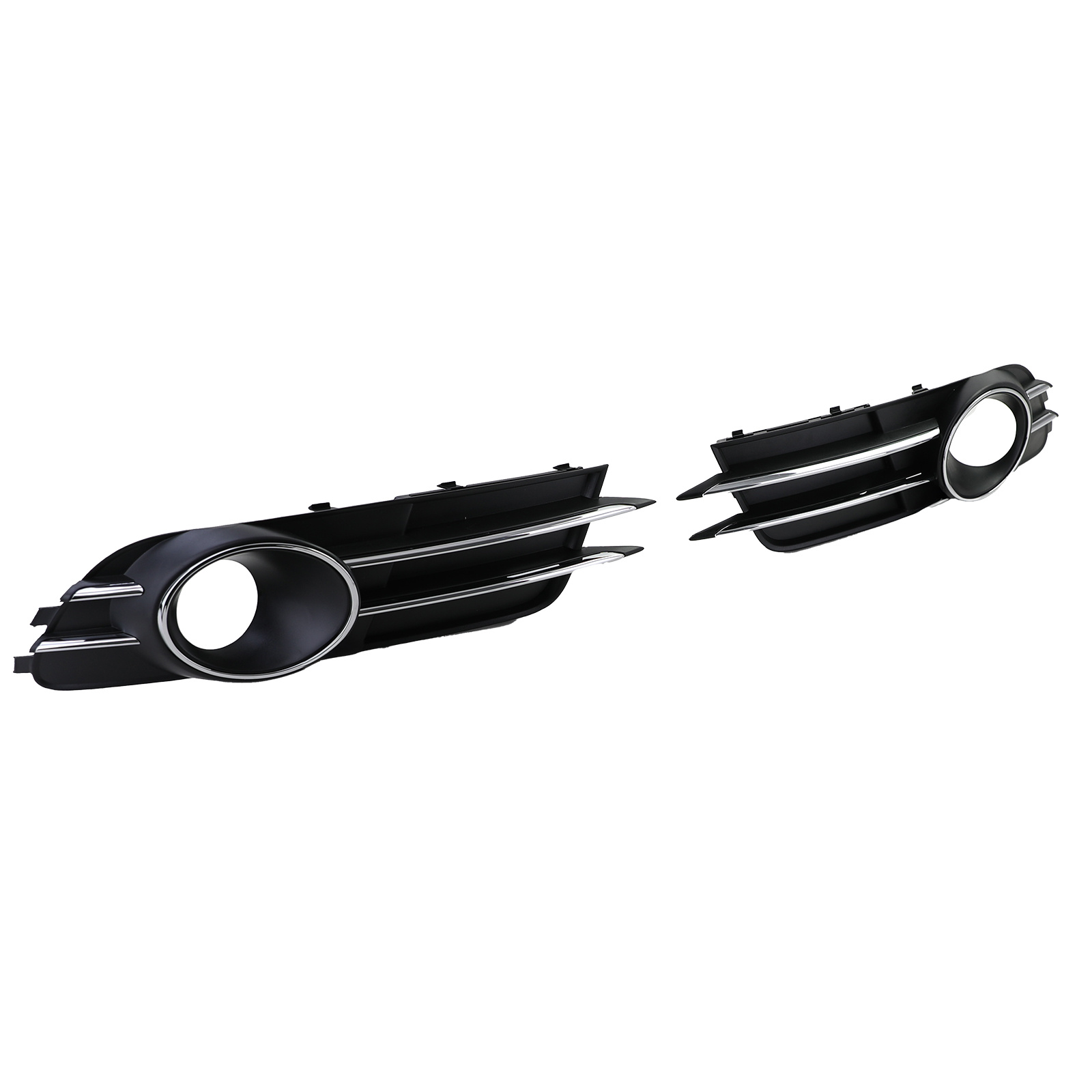 Grille - mistlamp rooster - geschikt voor Audi A6 C7/4G, sedan/avant 11/2010-10/2014 - 2-delig - zonder S-Line - zwart chroom