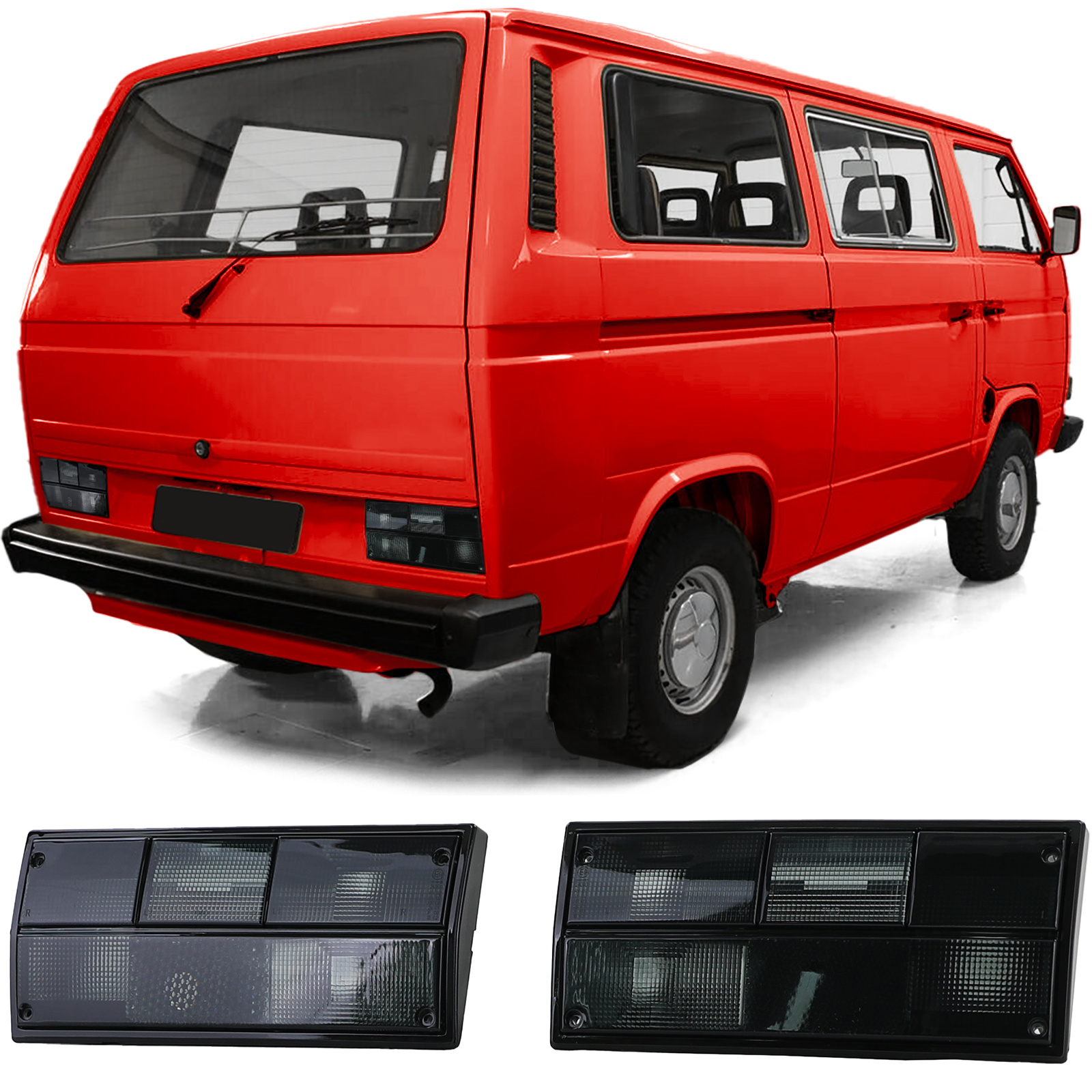 Achterlichten - voor VW T3 transporter 1979-1992 - zwart smoke