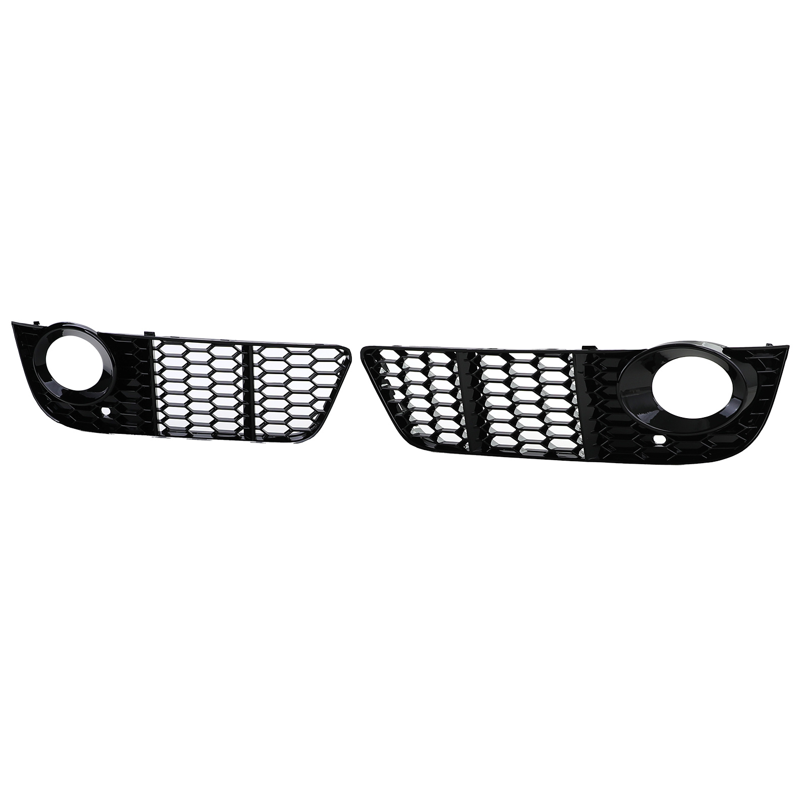Grille - mistlamp rooster - geschikt voor Audi A5 8T, cabrio/sportback 2007-07/2011 - 2-delig - zwart glans