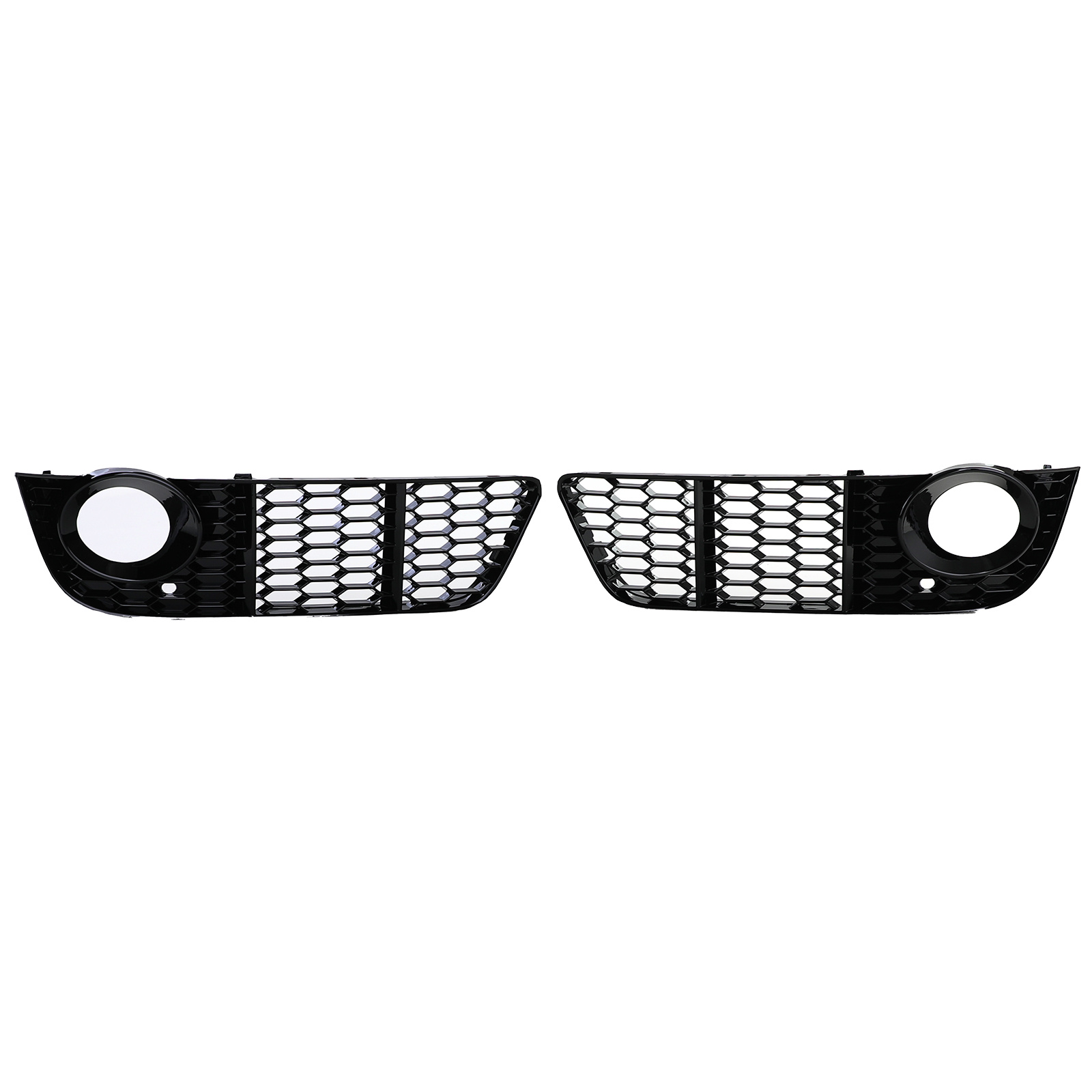 Grille - mistlamp rooster - geschikt voor Audi A5 8T, cabrio/sportback 2007-07/2011 - 2-delig - zwart glans