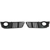 Grille - mistlamp rooster - geschikt voor Audi A5 8T, cabrio/sportback 2007-07/2011 - 2-delig - zwart glans