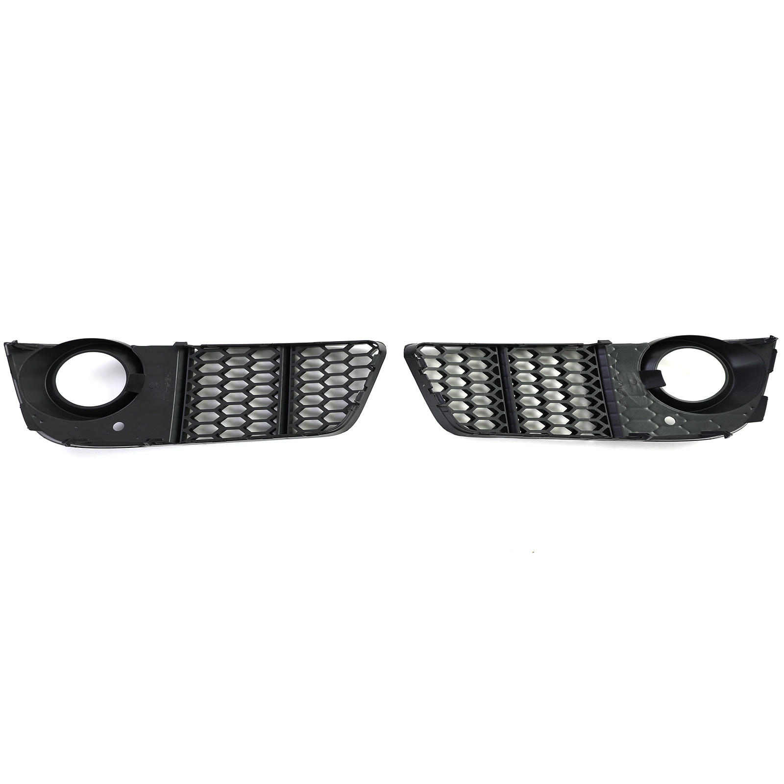 Grille - mistlamp rooster - geschikt voor Audi A5 8T, cabrio/sportback 2007-07/2011 - 2-delig - zwart glans