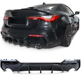 Achterbumper diffusor geschikt voor BMW 4-serie G22 G23 420 430 coupe/cabrio vanaf 2020 - glanzend zwart