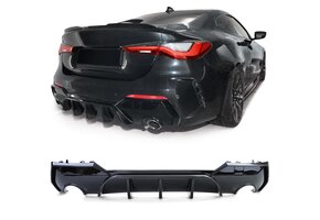 Achterbumper diffusor - BMW 4-serie G22 G23 420 430 coupe/cabrio vanaf 2020 - glanzend zwart