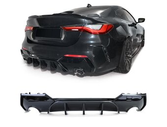 Achterbumper diffusor - BMW 4-serie G22 G23 420 430 coupe/cabrio vanaf 2020 - glanzend zwart