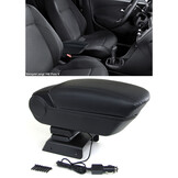 Armsteun auto - geschikt voor Opel Astra H 2004-2010 - met 2 USB-poorten en stekker - zwart