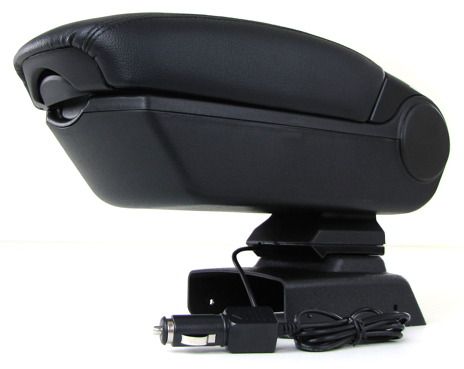 Armsteun auto - geschikt voor Opel Astra H 2004-2010 - met 2 USB-poorten en stekker - zwart