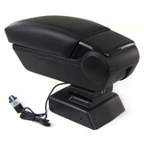 Armsteun auto - geschikt voor Opel Astra H 2004-2010 - met 2 USB-poorten en stekker - zwart