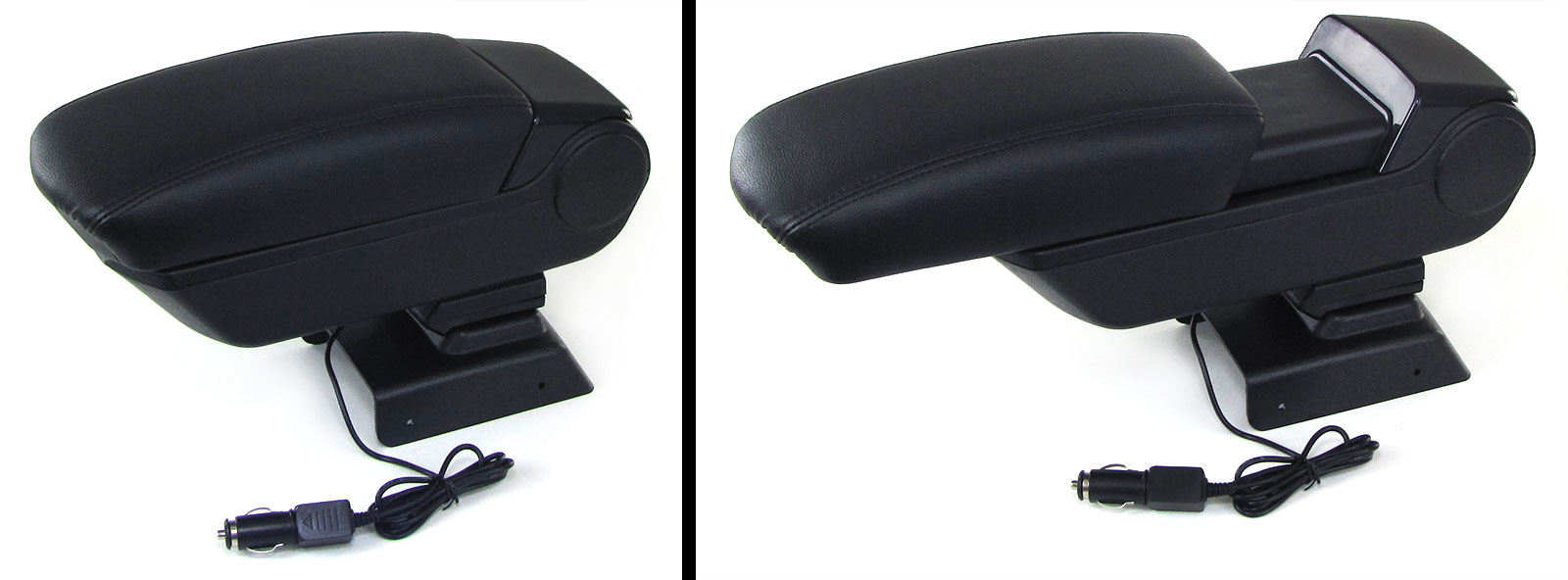 Armsteun auto - geschikt voor Opel Astra H 2004-2010 - met 2 USB-poorten en stekker - zwart