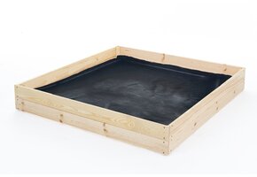 Moestuinbak - kweekbak - 120x120x18 cm - hout - met gronddoek