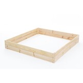Moestuinbak - kweekbak - 120x120x18 cm - hout - met gronddoek