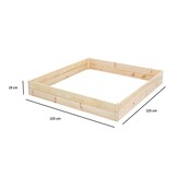 Moestuinbak - kweekbak - 120x120x18 cm - hout - met gronddoek