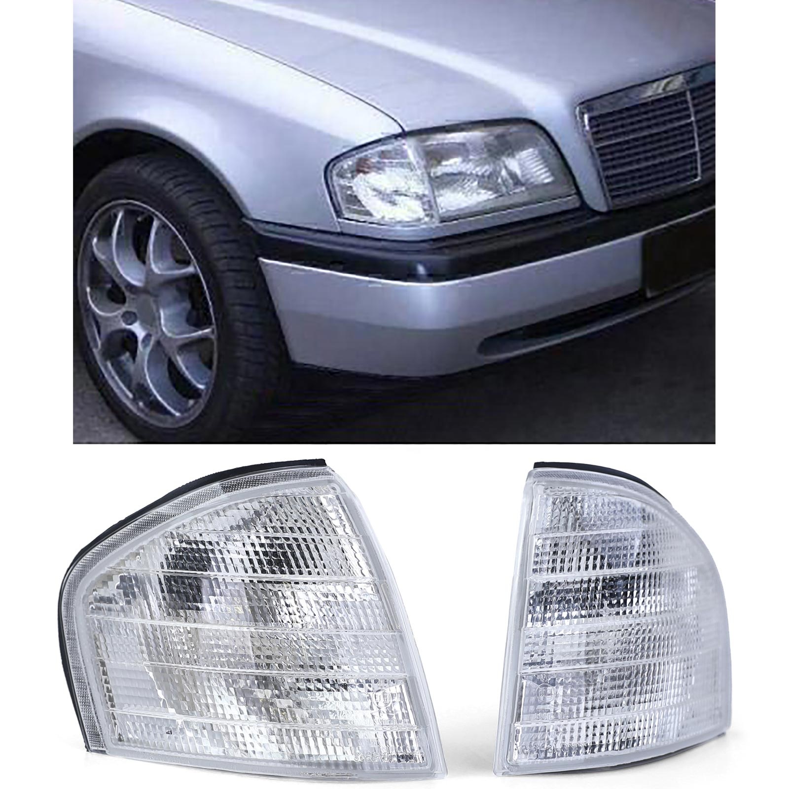 Knipperlichten voor Mercedes C-klasse W202 1993-2000 - wit