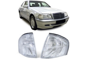 Knipperlichten - geschikt voor Mercedes C-klasse W202 sedan, S202 stationwagon, T-model 03/1993 - 03/2001 - wit