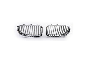 Grille - nieren geschikt voor BMW 5-serie F10/F11, sedan/touring 2010-2017 - 2-delig - zwart chroom
