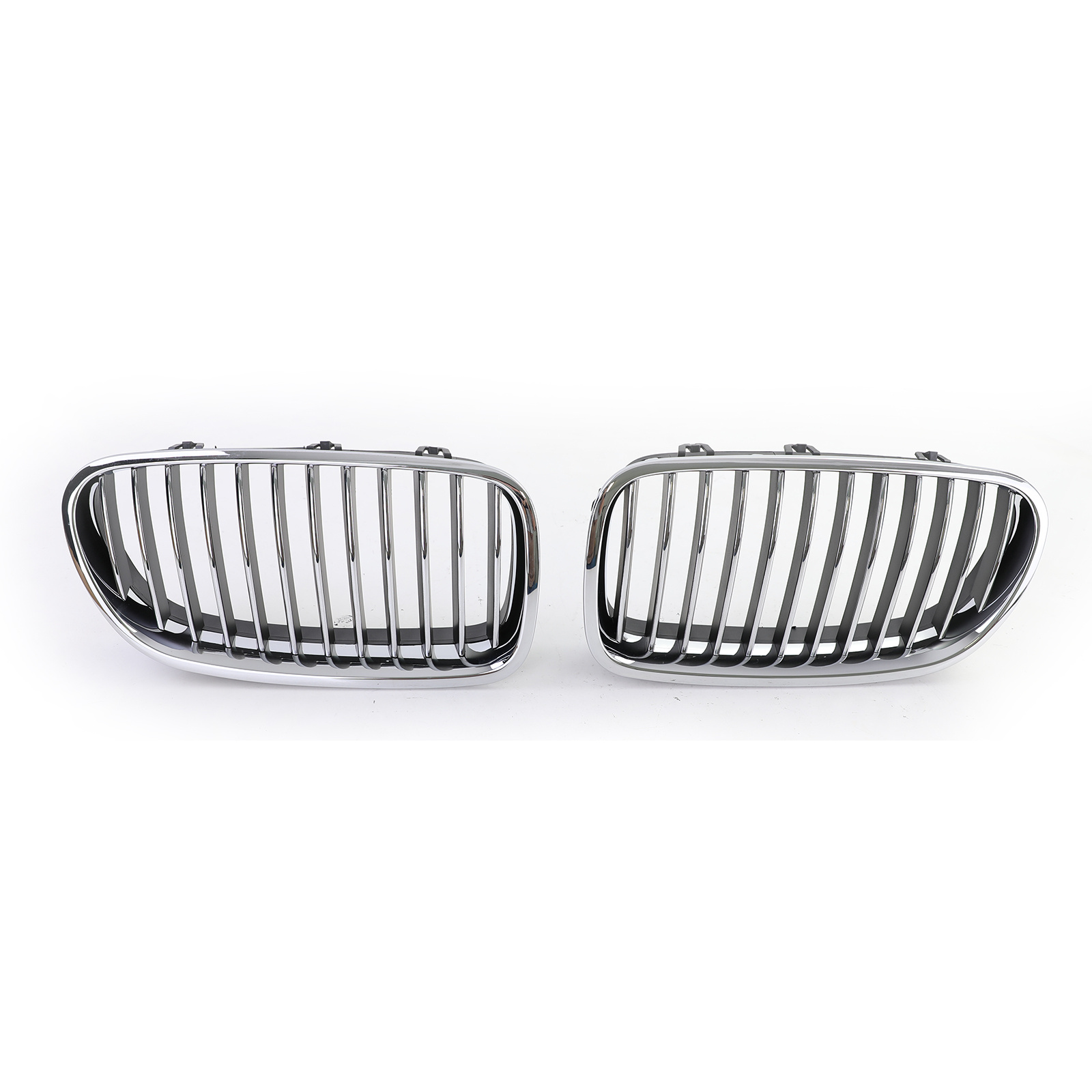 Grille - nieren geschikt voor BMW 5-serie F10/F11, sedan/touring 2010-2017 - 2-delig - zwart chroom