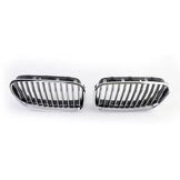 Grille - nieren geschikt voor BMW 5-serie F10/F11, sedan/touring 2010-2017 - 2-delig - zwart chroom