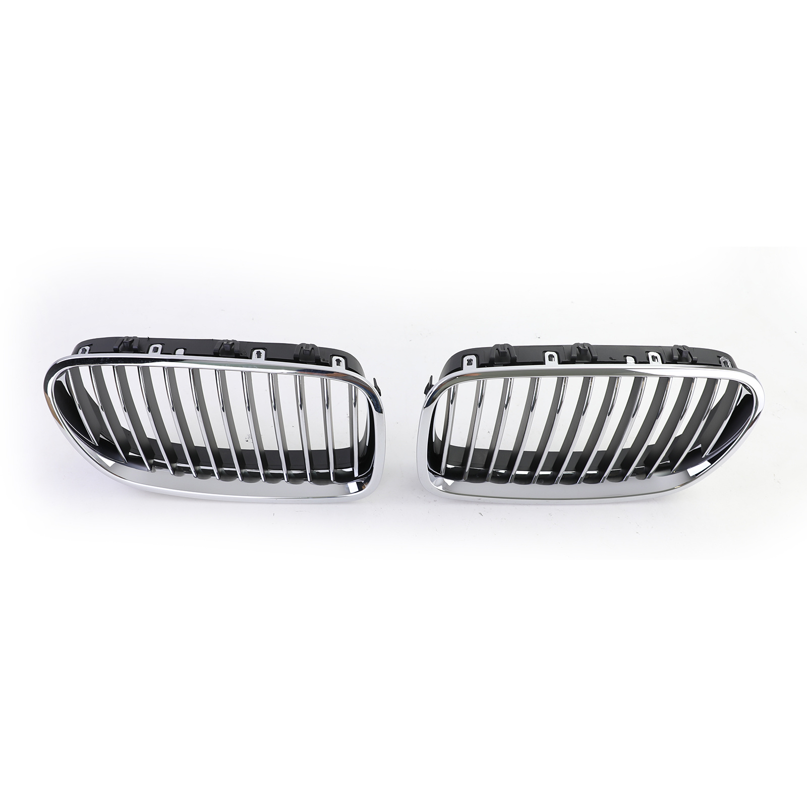Grille - nieren geschikt voor BMW 5-serie F10/F11, sedan/touring 2010-2017 - 2-delig - zwart chroom