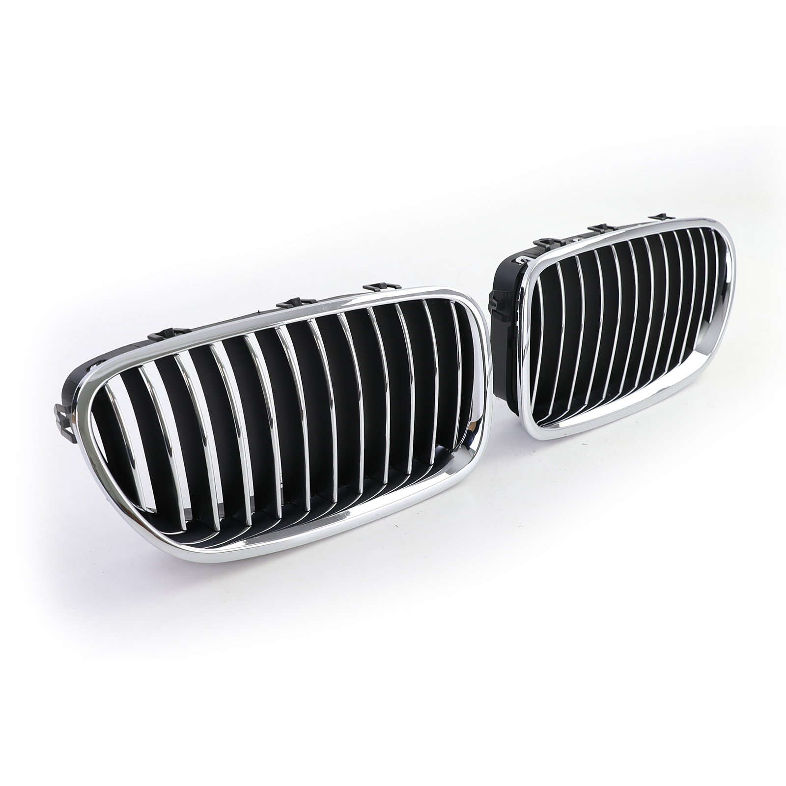 Grille - nieren geschikt voor BMW 5-serie F10/F11, sedan/touring 2010-2017 - 2-delig - zwart chroom