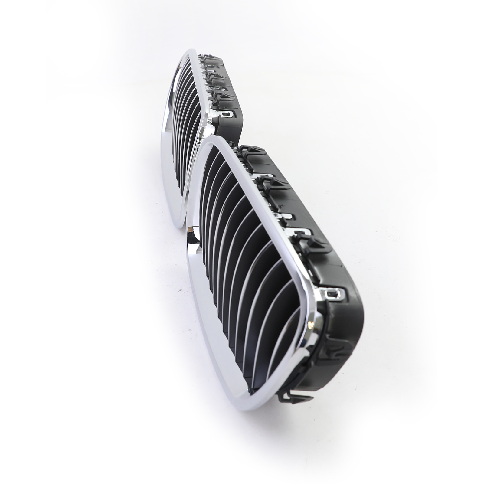 Grille - nieren geschikt voor BMW 5-serie F10/F11, sedan/touring 2010-2017 - 2-delig - zwart chroom