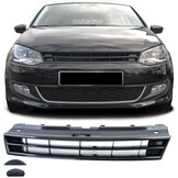 Grille - voorgrille - voor VW Polo 5 6R/6C 2009-2017 - zonder embleem - zwart glans/chroom