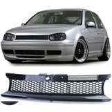 Grille - voorgrille - geschikt voor VW Golf 4, sedan/variant/cabrio 1997-2006 - zonder embleem - zwart glans/chroom