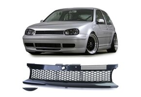 Grille - voorgrille - voor VW Golf 4, sedan/variant/cabrio 1997-2006 - zonder embleem - zwart glans/chroom